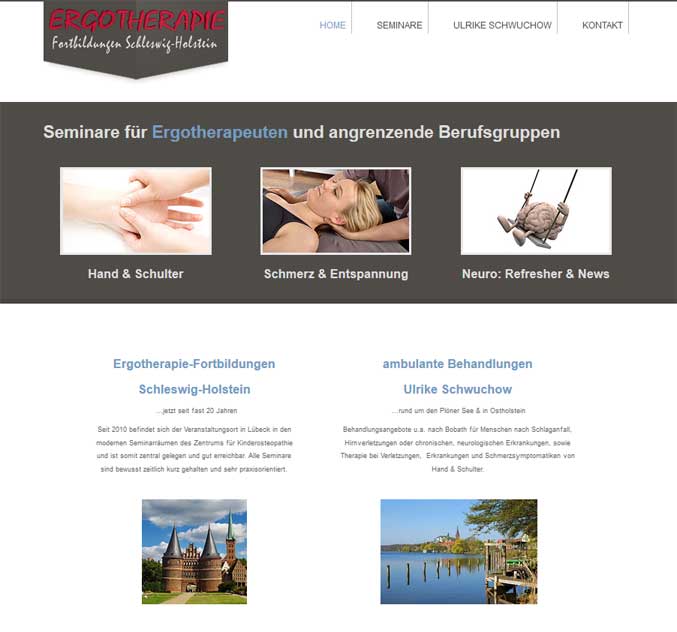 Joomla Webdesign Referenz: CMS Homepage für Ergotherapie-Fortbildungen in Bosau